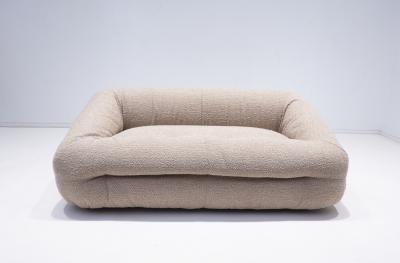 Mid Century Modern Sofa in Beige Boucle