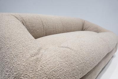 Mid Century Modern Sofa in Beige Boucle