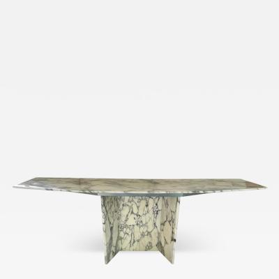 Mid Century Modern Solid Carrera Marble Sofa or Console Table