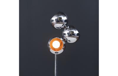 Mid Century Modern Space Age 3 Globe Chrome Table Lamp