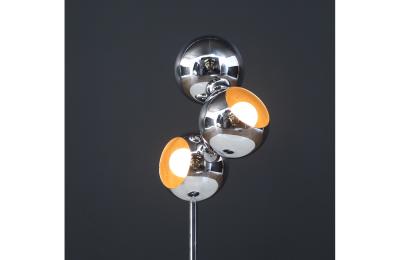 Mid Century Modern Space Age 3 Globe Chrome Table Lamp