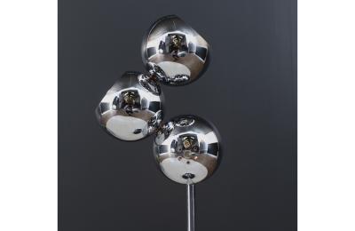 Mid Century Modern Space Age 3 Globe Chrome Table Lamp