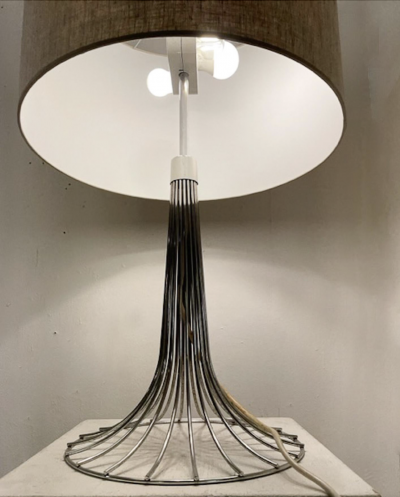 Mid Century Modern Space Age Chrome Lamp 1970s