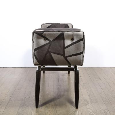 Mid Century Modern Splayed Floating Bench with Button Details
