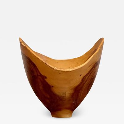 Mid Century Modern Studio Made Bowl Vessel Tableware White Cedar Signed