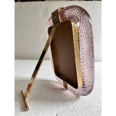 Mid Century Modern Style Ametista Torchon Murano Glass Picture Frame
