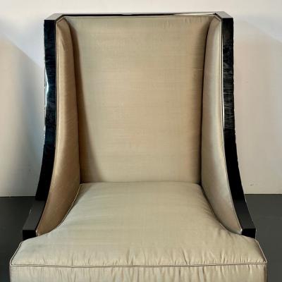 Mid Century Modern Style Christopher Guy Square Wingback Lounge Chair Silk