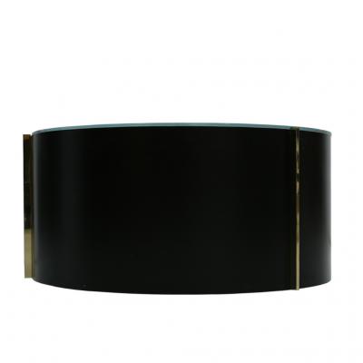 Mid Century Modern Style Colored Glass Metal and Brass Italian Coffee Table