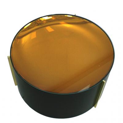 Mid Century Modern Style Colored Glass Metal and Brass Italian Coffee Table