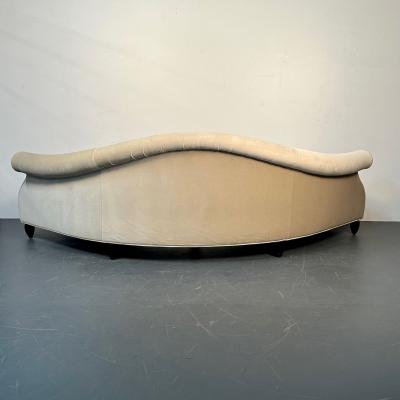 Mid Century Modern Style Curved Sofa Settee by Christopher Guy Velvet