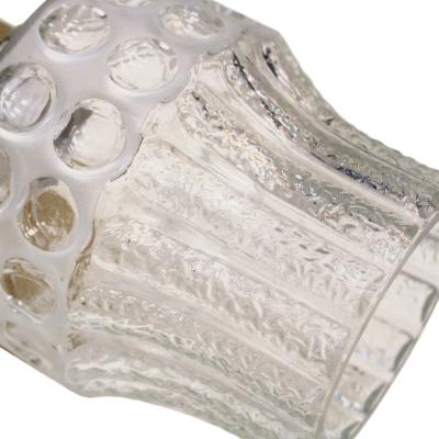 Mid Century Modern Style Murano Glass and Brass Pair of Italian Sconces