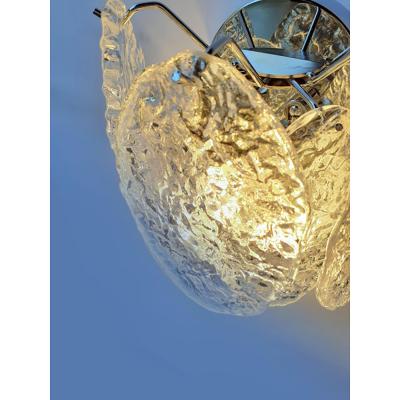 Mid Century Modern Style Nuvoletta Murano Style Glass Disc Wall Sconce