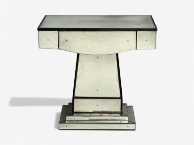Mid Century Modern Style Painted Wood Distressed Glass Mirrored Nightstands