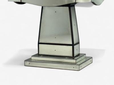 Mid Century Modern Style Painted Wood Distressed Glass Mirrored Nightstands