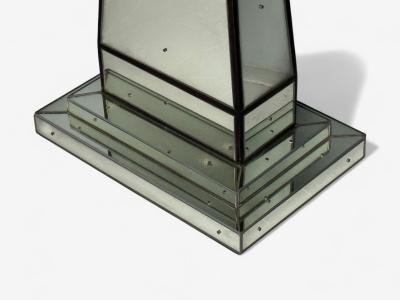 Mid Century Modern Style Painted Wood Distressed Glass Mirrored Nightstands