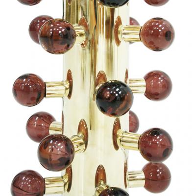 Mid Century Modern Style Pair of Brass and Murano Glass Italian Table Lamps