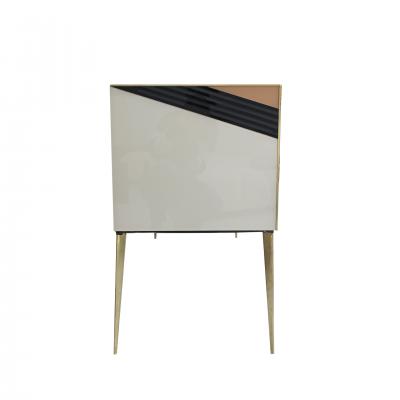 Mid Century Modern Style Solid Wood and Colored Glass Italian Sideboard