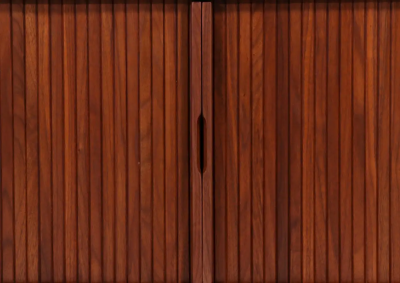 Mid Century Modern Style Tambour Door Credenza by Danish Modern LA