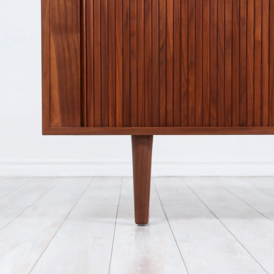 Mid Century Modern Style Tambour Door Credenza by Danish Modern LA