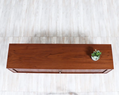 Mid Century Modern Style Tambour Door Credenza by Danish Modern LA