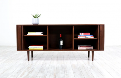 Mid Century Modern Style Tambour Door Credenza by Danish Modern LA