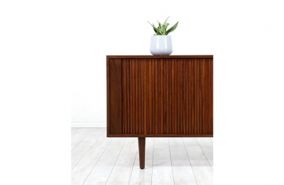 Mid Century Modern Style Tambour Door Credenza by Danish Modern LA