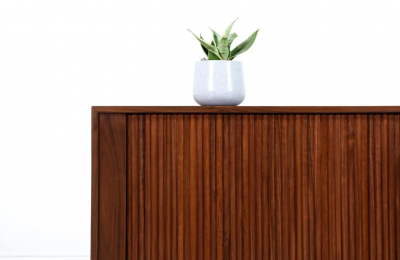Mid Century Modern Style Tambour Door Credenza by Danish Modern LA