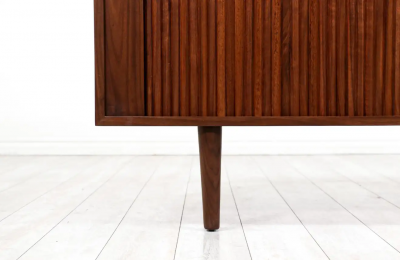 Mid Century Modern Style Tambour Door Credenza by Danish Modern LA