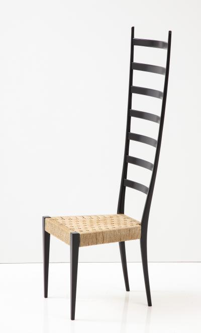 Mid Century Modern Tall Ladder Back Chair in the Style of Gio Ponti