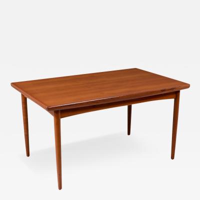 Mid Century Modern Teak Expanding Draw Leaf Dining Table