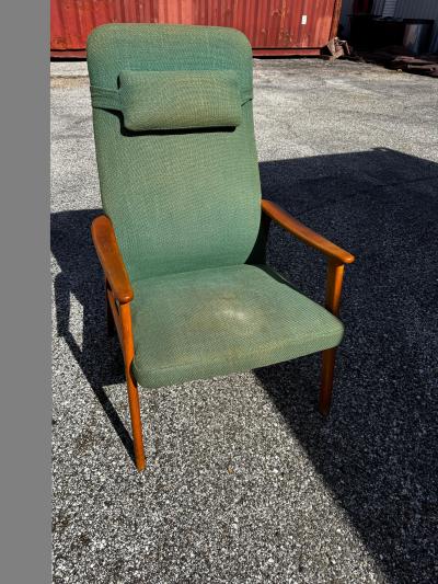 Mid Century Modern Teak Swedish High Back Armchair