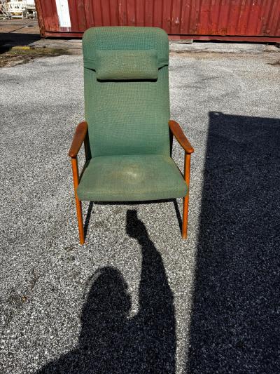 Mid Century Modern Teak Swedish High Back Armchair