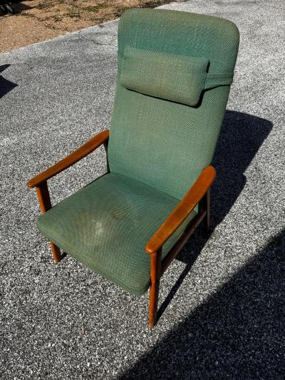 Mid Century Modern Teak Swedish High Back Armchair