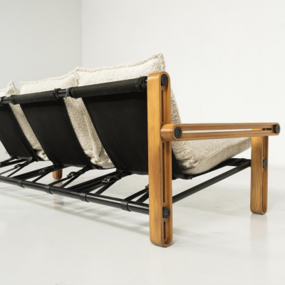 Mid Century Modern Three Seater Sofa 1960s New Upholstery