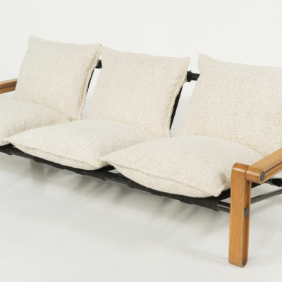 Mid Century Modern Three Seater Sofa 1960s New Upholstery