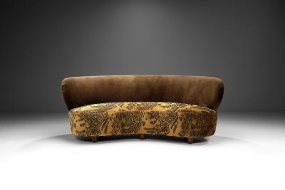 Mid Century Modern Three Seater Sofa in a Patterned Fabric Scandinavia 1950s
