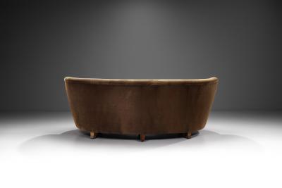 Mid Century Modern Three Seater Sofa in a Patterned Fabric Scandinavia 1950s