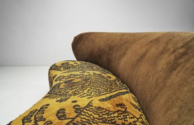 Mid Century Modern Three Seater Sofa in a Patterned Fabric Scandinavia 1950s