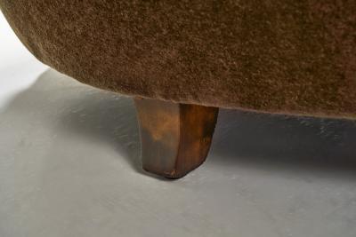 Mid Century Modern Three Seater Sofa in a Patterned Fabric Scandinavia 1950s