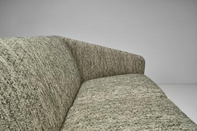 Mid Century Modern Three Seater Sofa with Wooden Cross Legs Europe ca 1950s