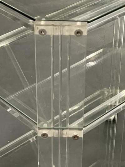 Mid Century Modern Three Tier Rolling Bar Cart or Server Lucite