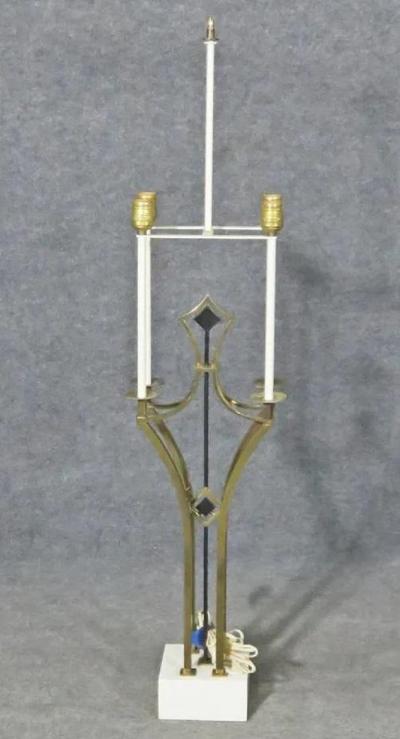 Mid Century Modern Tommi Parzinger Bronze Marble Table Lamp