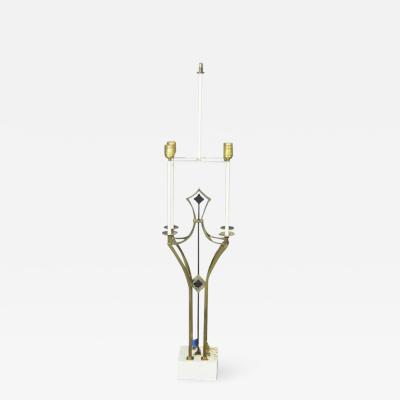 Mid Century Modern Tommi Parzinger Bronze Marble Table Lamp
