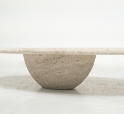 Mid Century Modern Travertine Coffee Table Italy