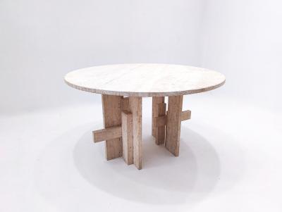 Mid Century Modern Travertine Dining Table