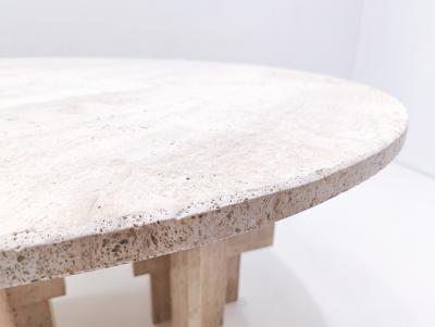 Mid Century Modern Travertine Dining Table