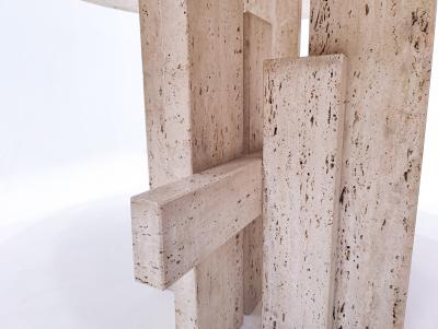 Mid Century Modern Travertine Dining Table