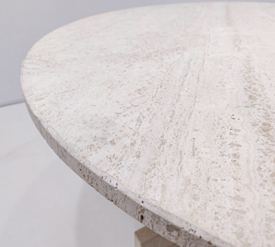 Mid Century Modern Travertine Dining Table by Willy Ballez 1970s