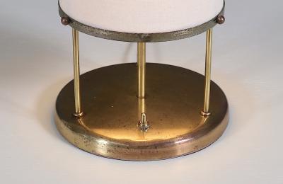 Mid Century Modern Trident Column Style Brass Table Lamp