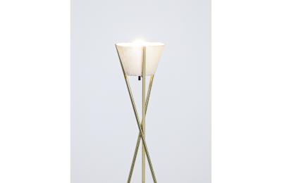 Mid Century Modern Tripod Brass Floor Lamp